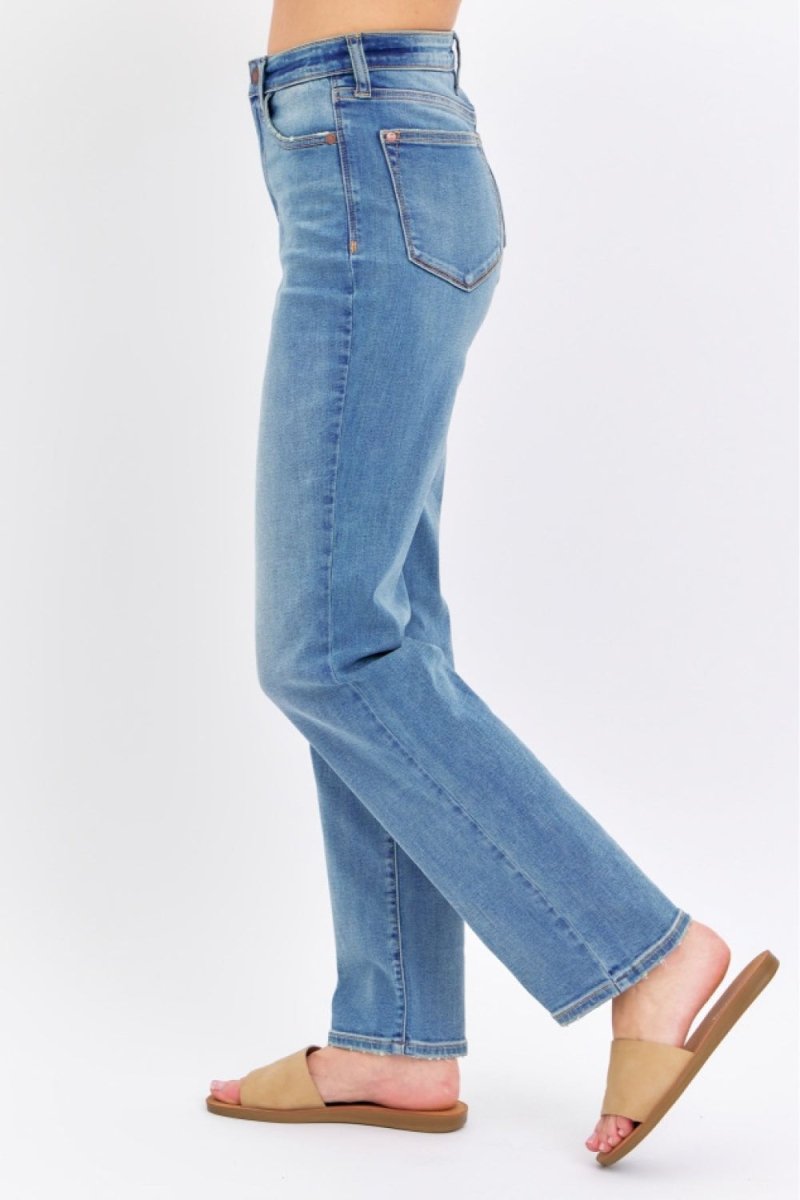 Judy Blue Full Size High Waist Straight Jeans - AMVIM