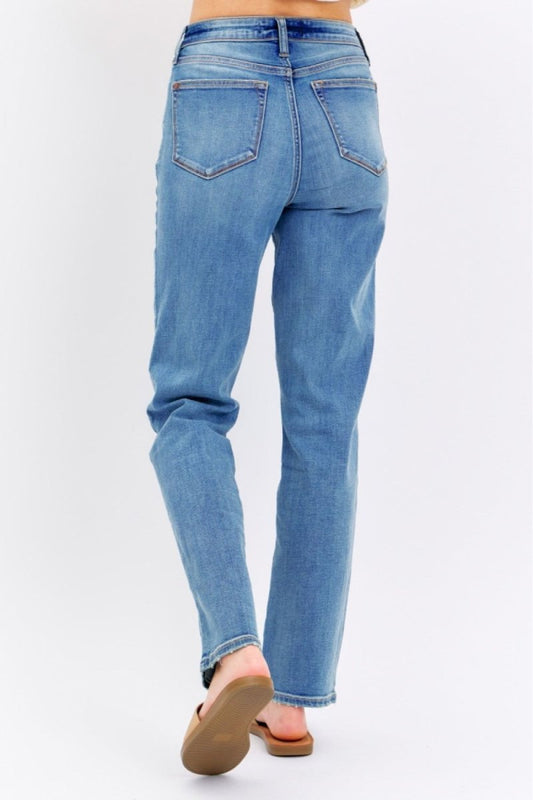 Judy Blue Full Size High Waist Straight Jeans - AMVIM