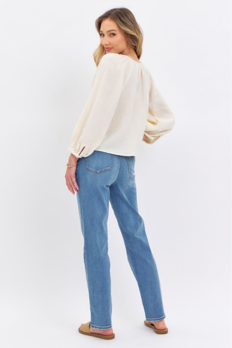 Judy Blue Full Size High Waist Straight Jeans - AMVIM