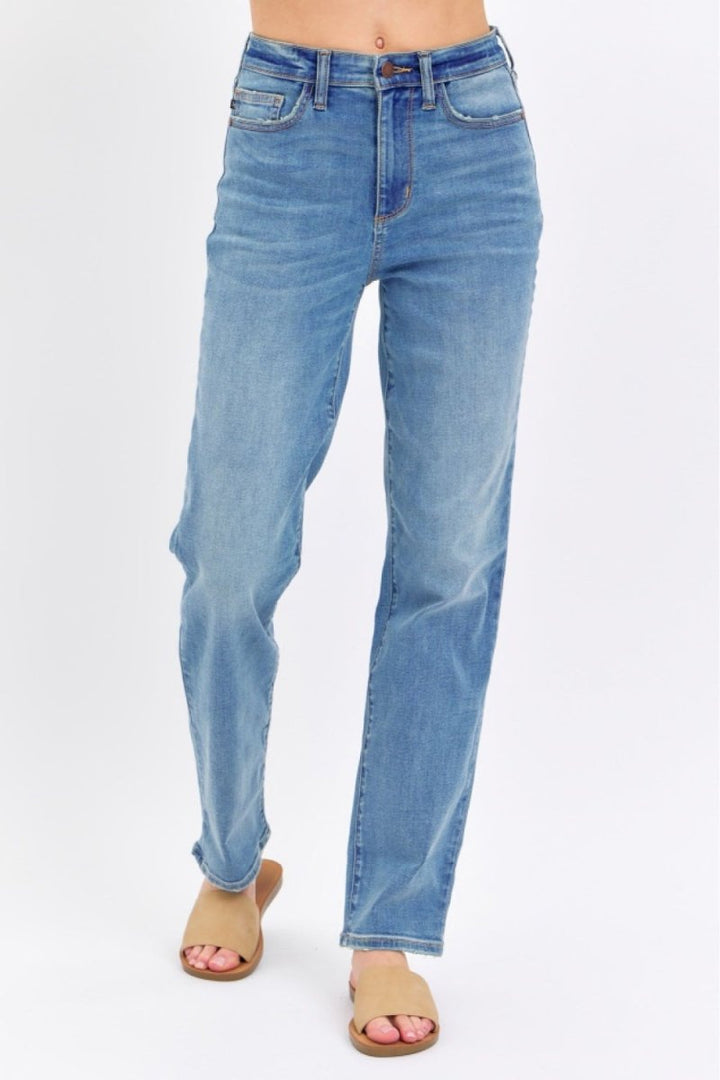 Judy Blue Full Size High Waist Straight Jeans - AMVIM