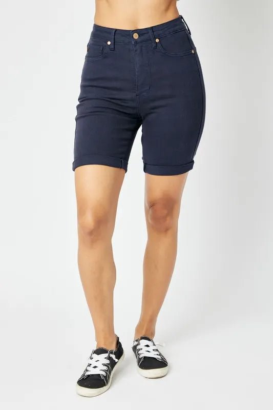 Judy Blue Full Size High Waist Tummy Control Bermuda Shorts - AMVIM