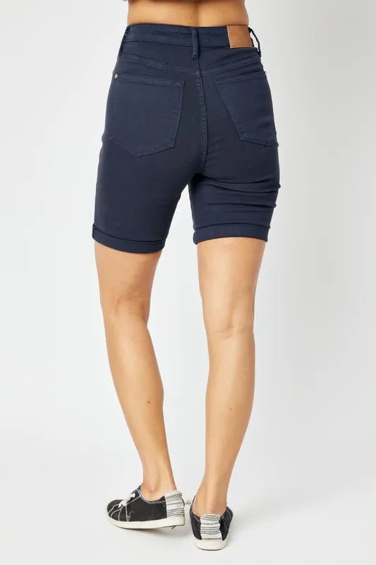 Judy Blue Full Size High Waist Tummy Control Bermuda Shorts - AMVIM
