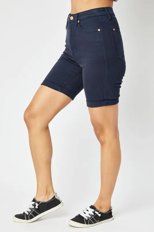 Judy Blue Full Size High Waist Tummy Control Bermuda Shorts - AMVIM