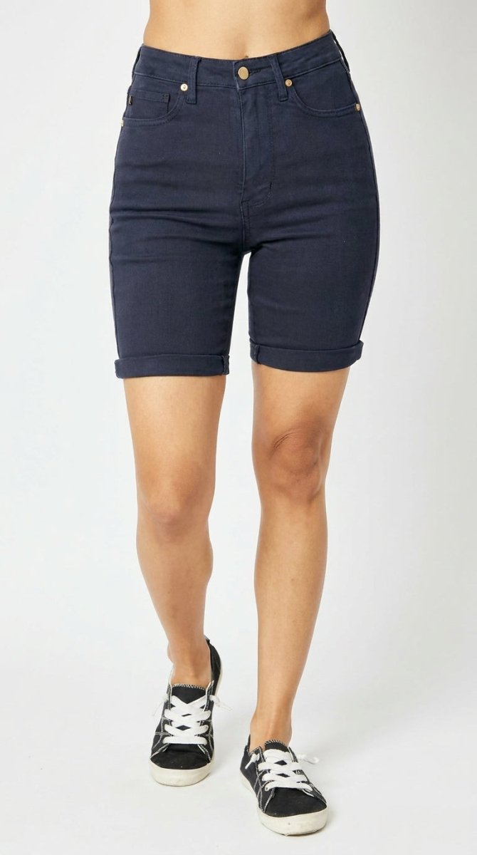 Judy Blue Full Size High Waist Tummy Control Bermuda Shorts - AMVIM