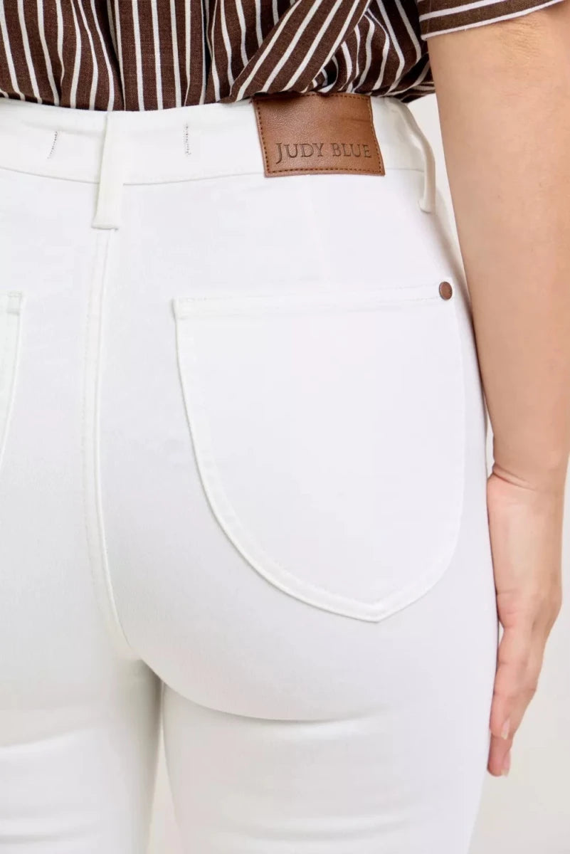 Judy Blue High Waist Capri Pants with Extended Waistband and Spade Pockets - AMVIM