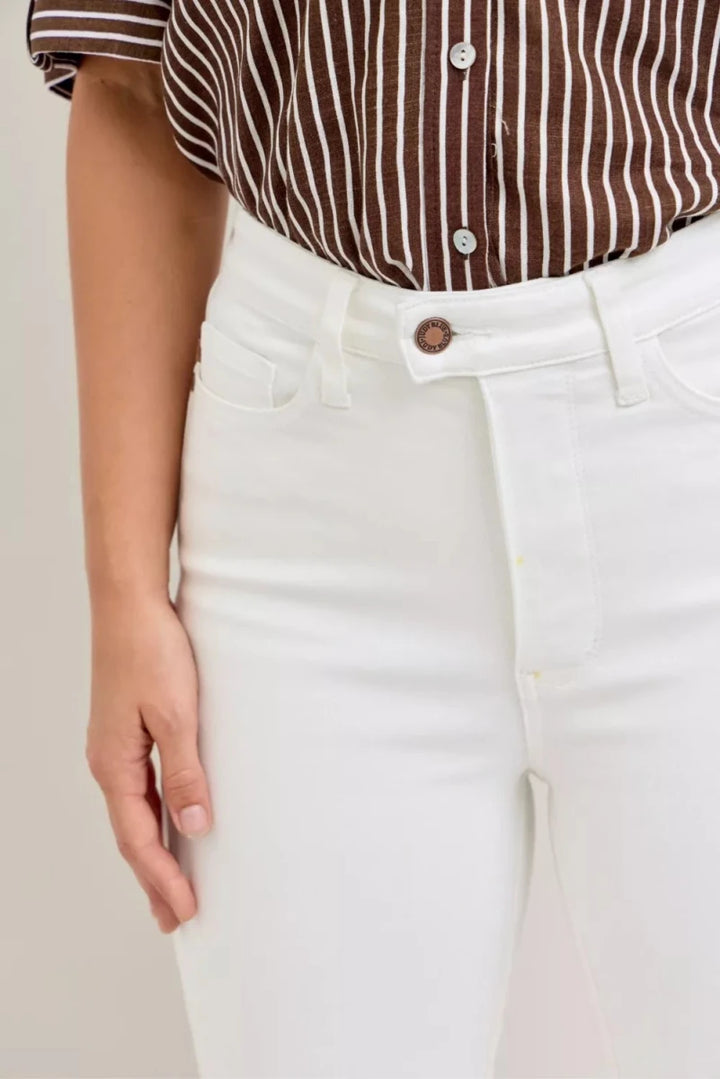 Judy Blue High Waist Capri Pants with Extended Waistband and Spade Pockets - AMVIM