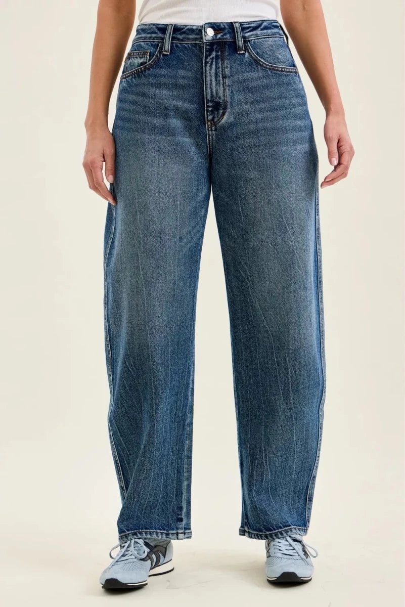 Judy Blue High Waist R.m. "Marlow" Arc Dk Time Weathered Indigo Jeans - AMVIM