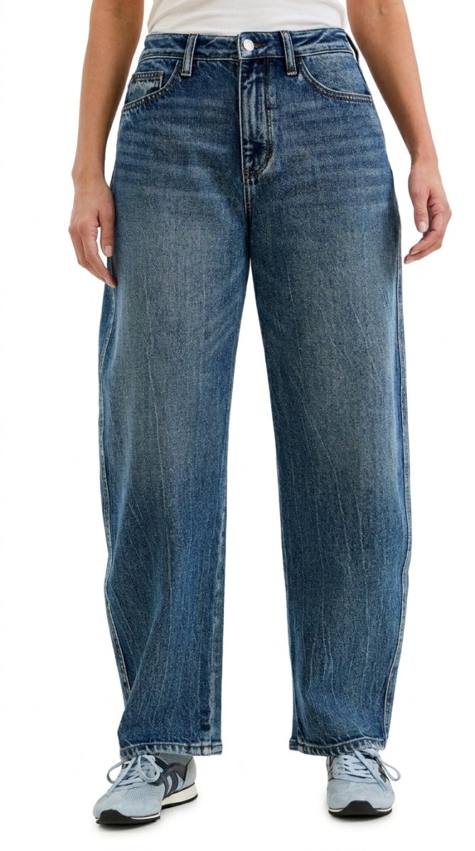 Judy Blue High Waist R.m. "Marlow" Arc Dk Time Weathered Indigo Jeans - AMVIM