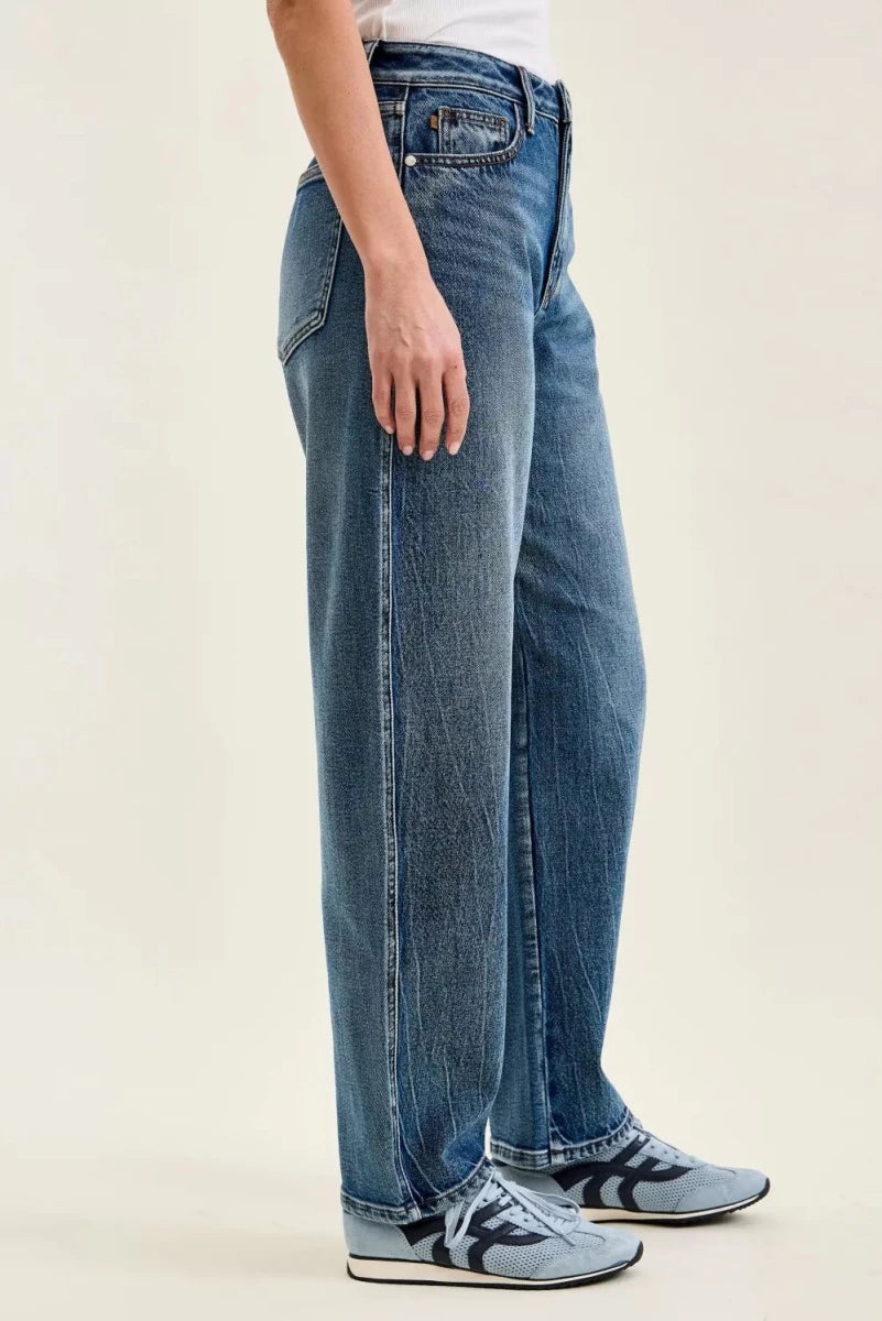 Judy Blue High Waist R.m. "Marlow" Arc Dk Time Weathered Indigo Jeans - AMVIM