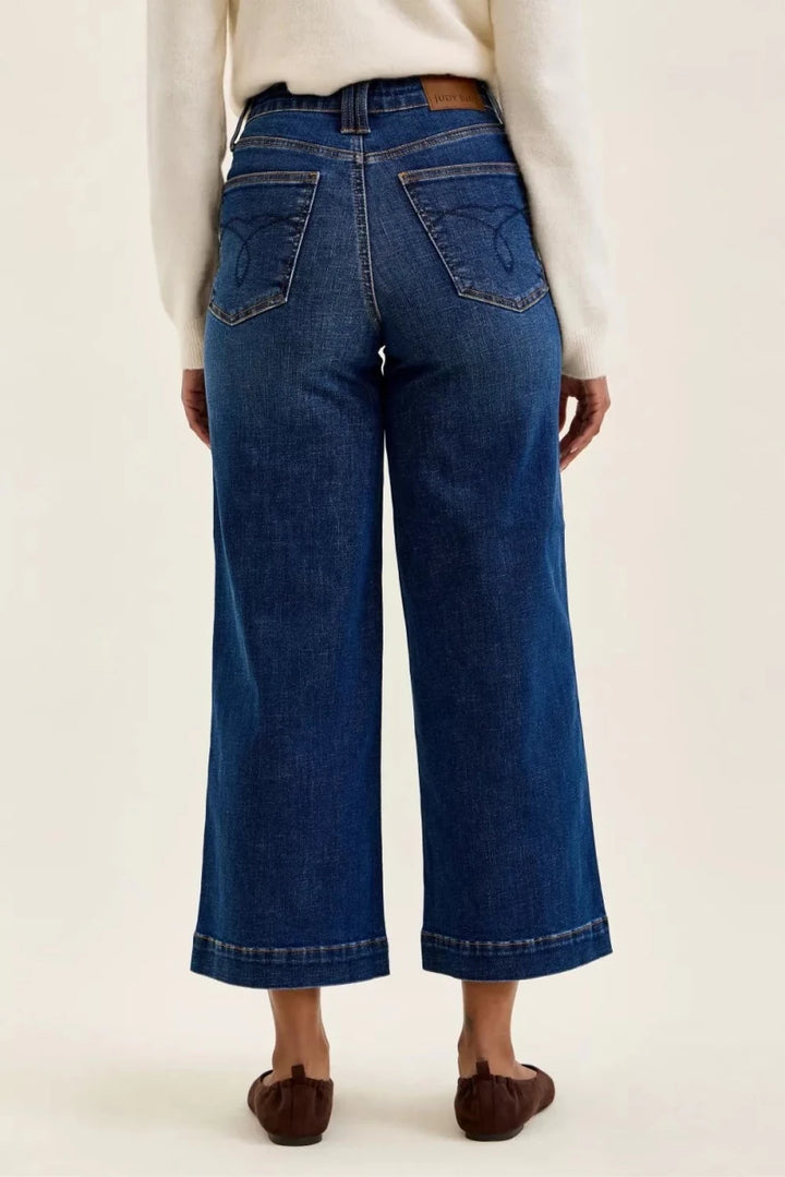 Judy Blue High Waist T.C. Claudia Ankle Wide Jeans - AMVIM