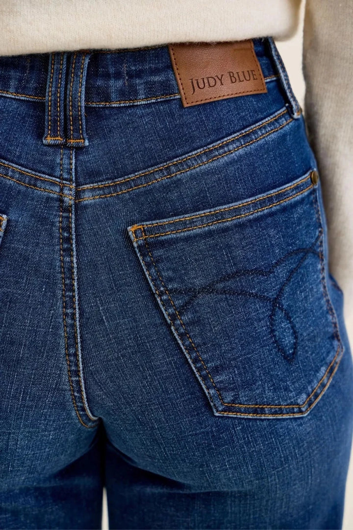Judy Blue High Waist T.C. Claudia Ankle Wide Jeans - AMVIM