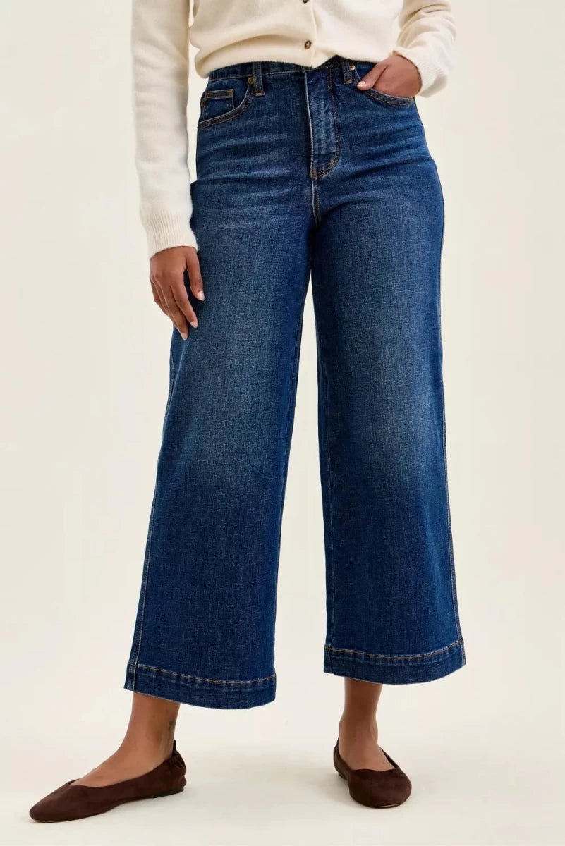 Judy Blue High Waist T.C. Claudia Ankle Wide Jeans - AMVIM