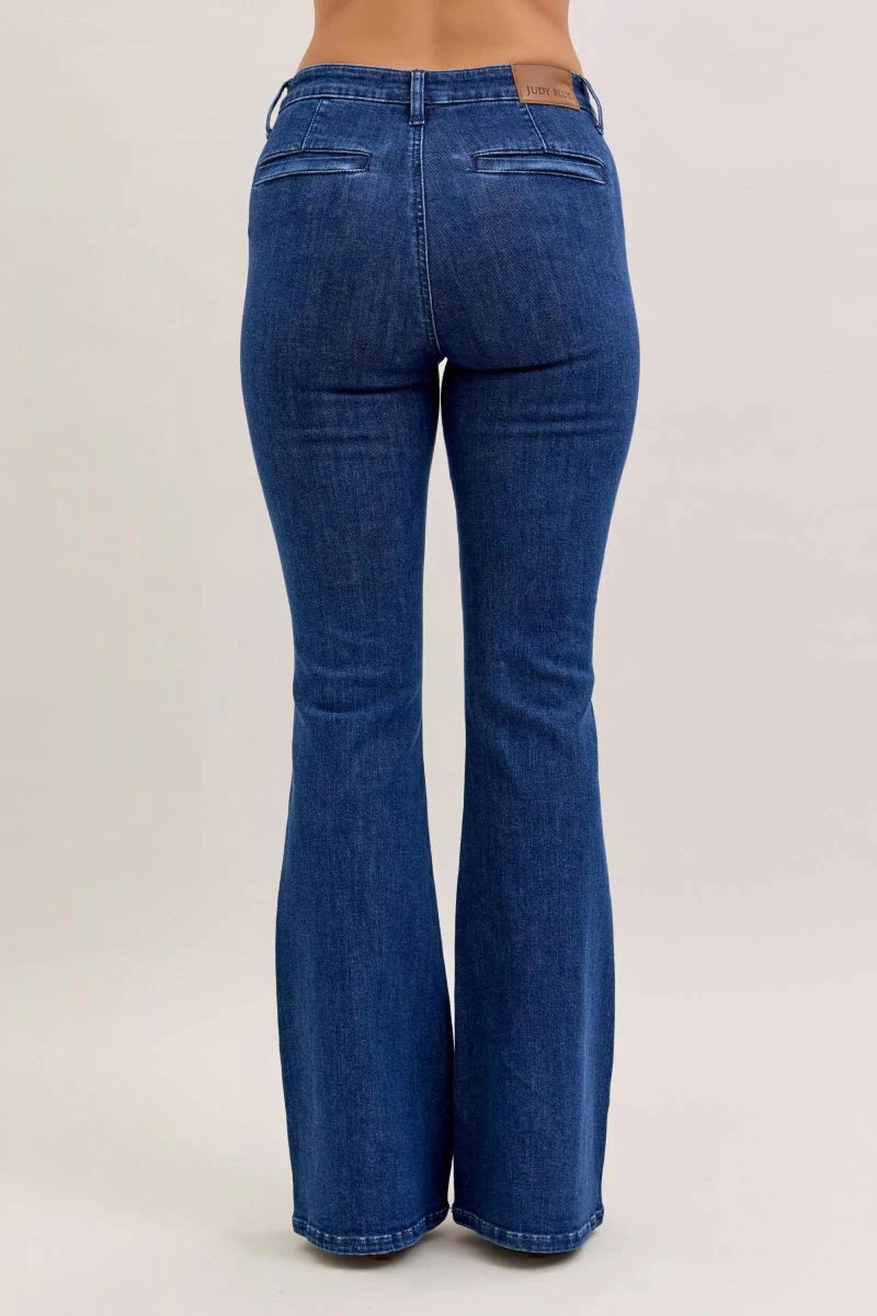 Judy Blue High - Waisted Flare Jeans with Front Pockets - AMVIM