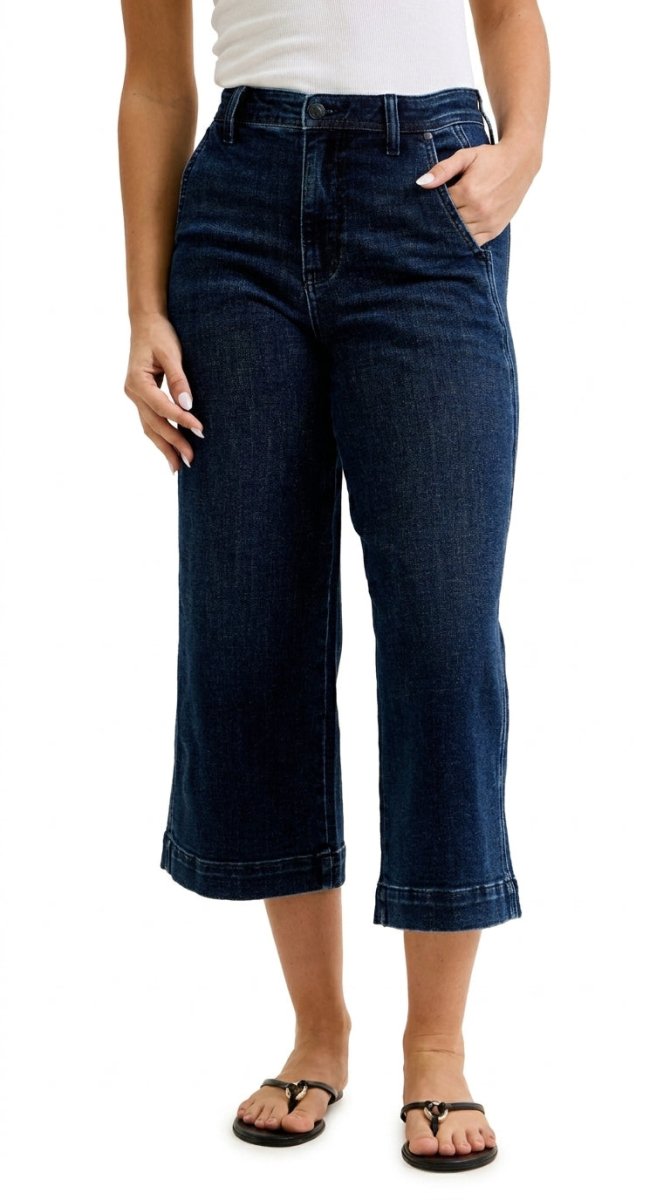 Judy Blue High - Waisted Wide - Leg Ankle Jeans - AMVIM