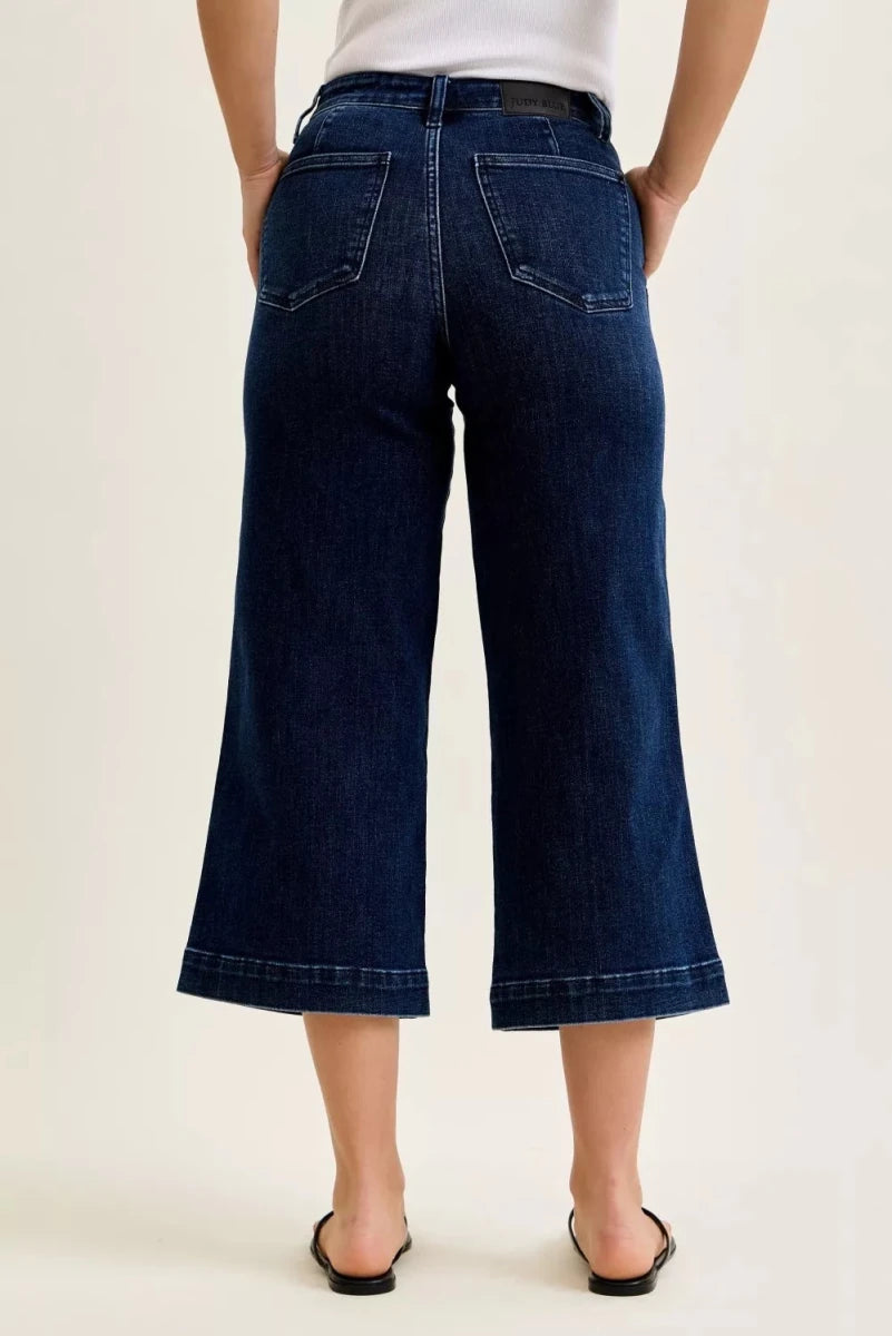 Judy Blue High - Waisted Wide - Leg Ankle Jeans - AMVIM
