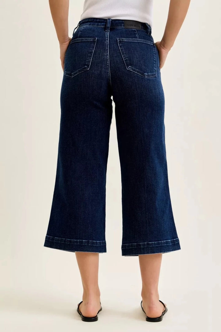 Judy Blue High - Waisted Wide - Leg Ankle Jeans - AMVIM