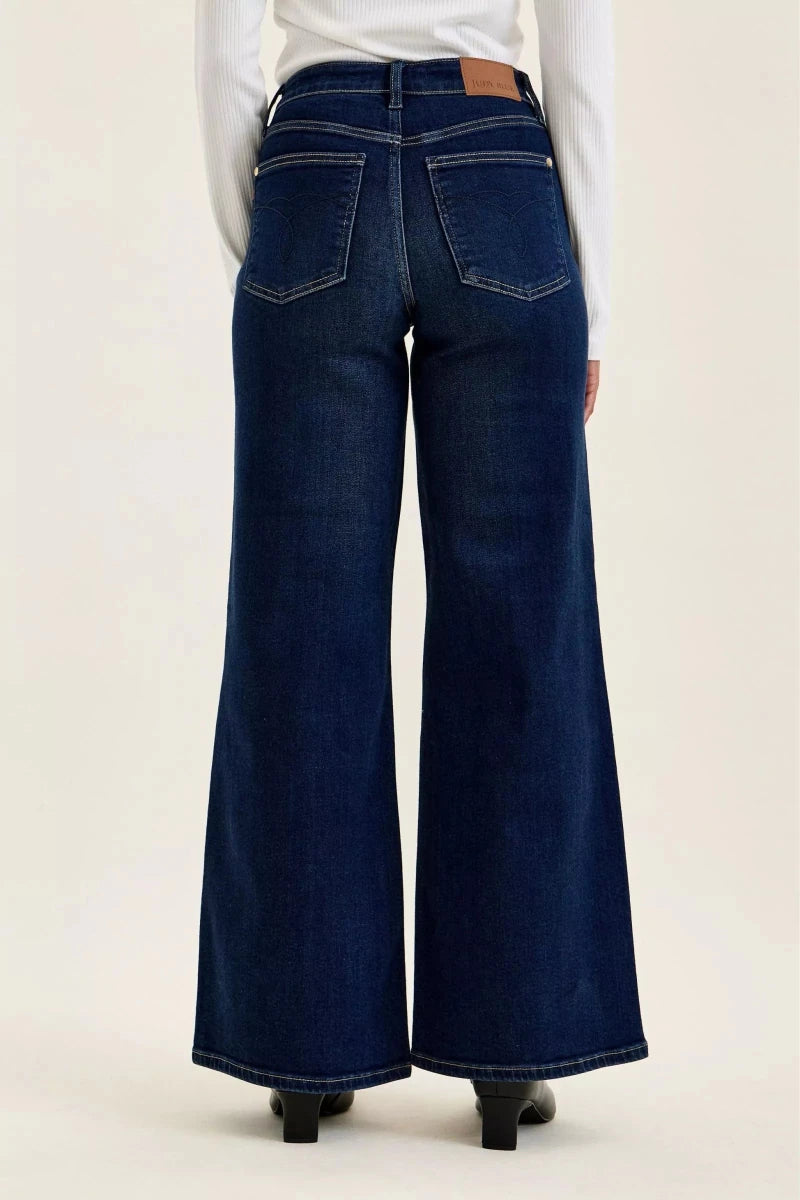 Judy Blue High-Waisted Wide-Leg Dark Wash Jeans - AMVIM
