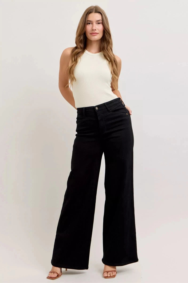 Judy Blue High - Waisted Wide Leg Jeans - AMVIM