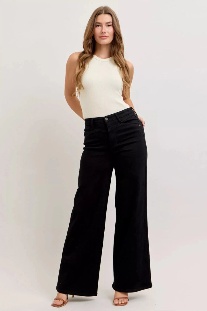 Judy Blue High - Waisted Wide Leg Jeans - AMVIM