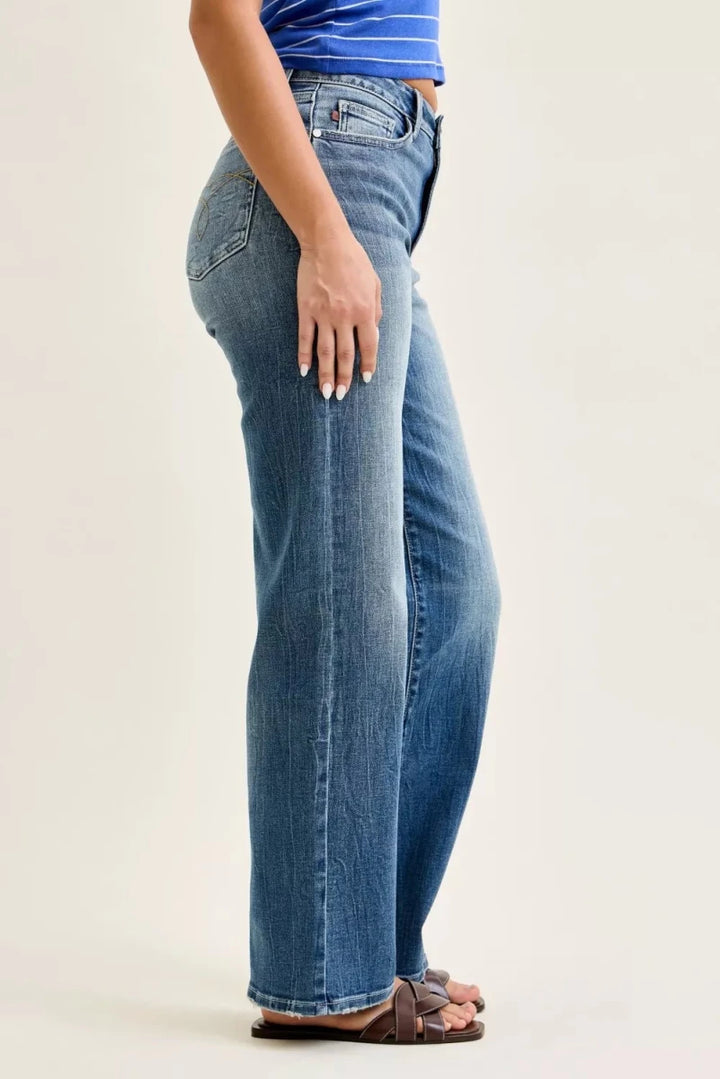 Judy Blue Mid Rise 90s Straight Leg Jeans - AMVIM
