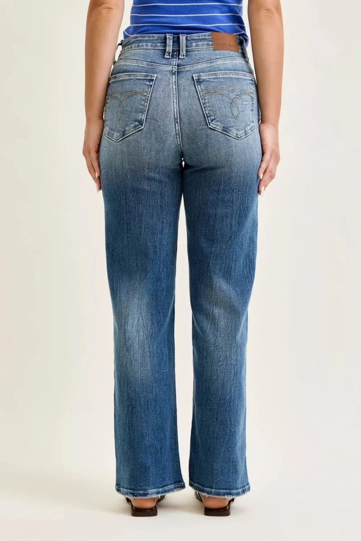 Judy Blue Mid Rise 90s Straight Leg Jeans - AMVIM