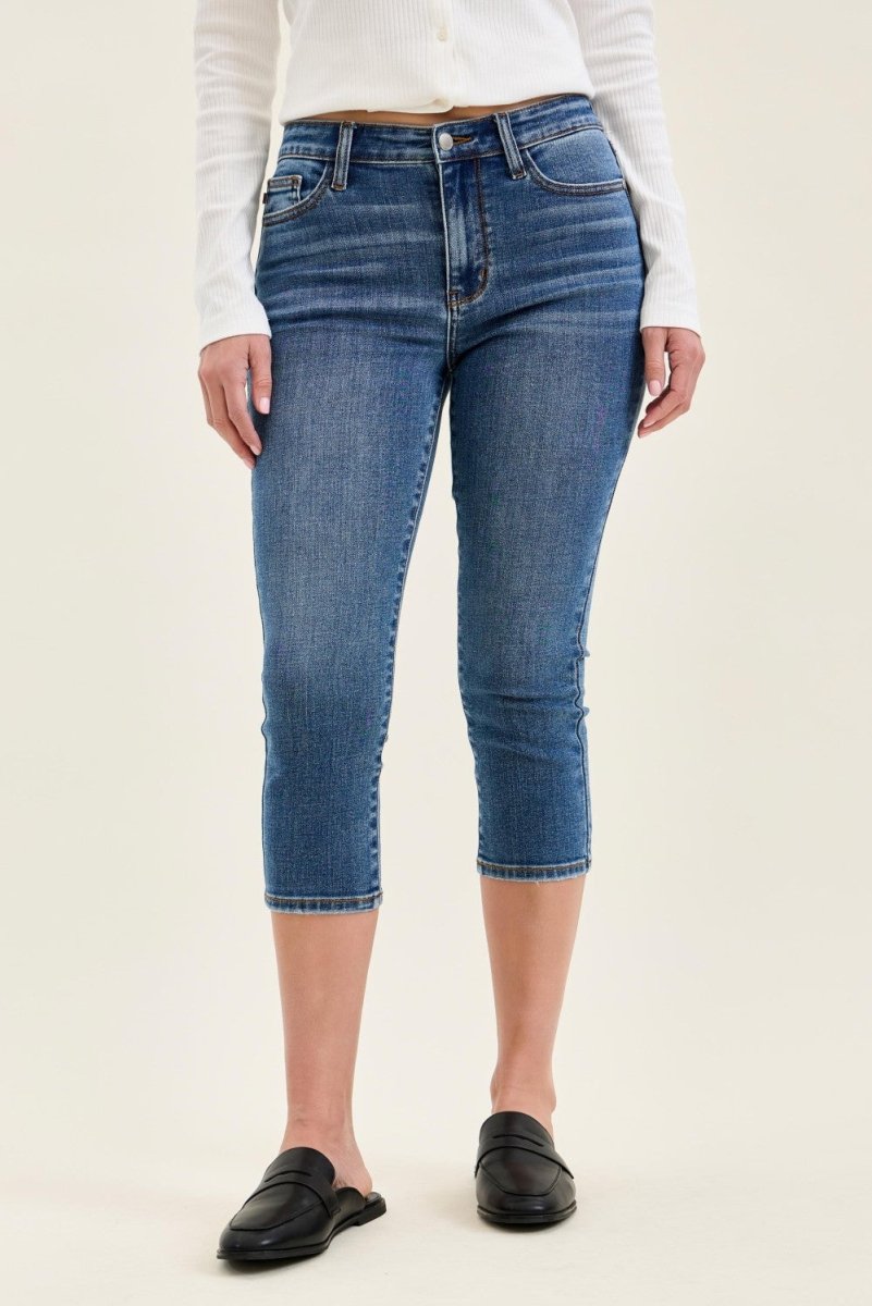 Judy Blue Mid - Rise Stretch Capri Jeans - AMVIM