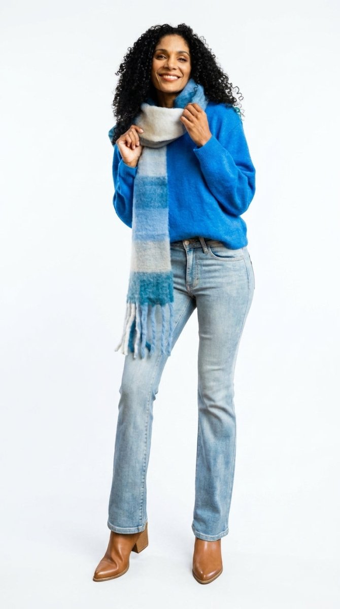 Judy Blue Mid Rise Thermal Bootcut Jeans - AMVIM