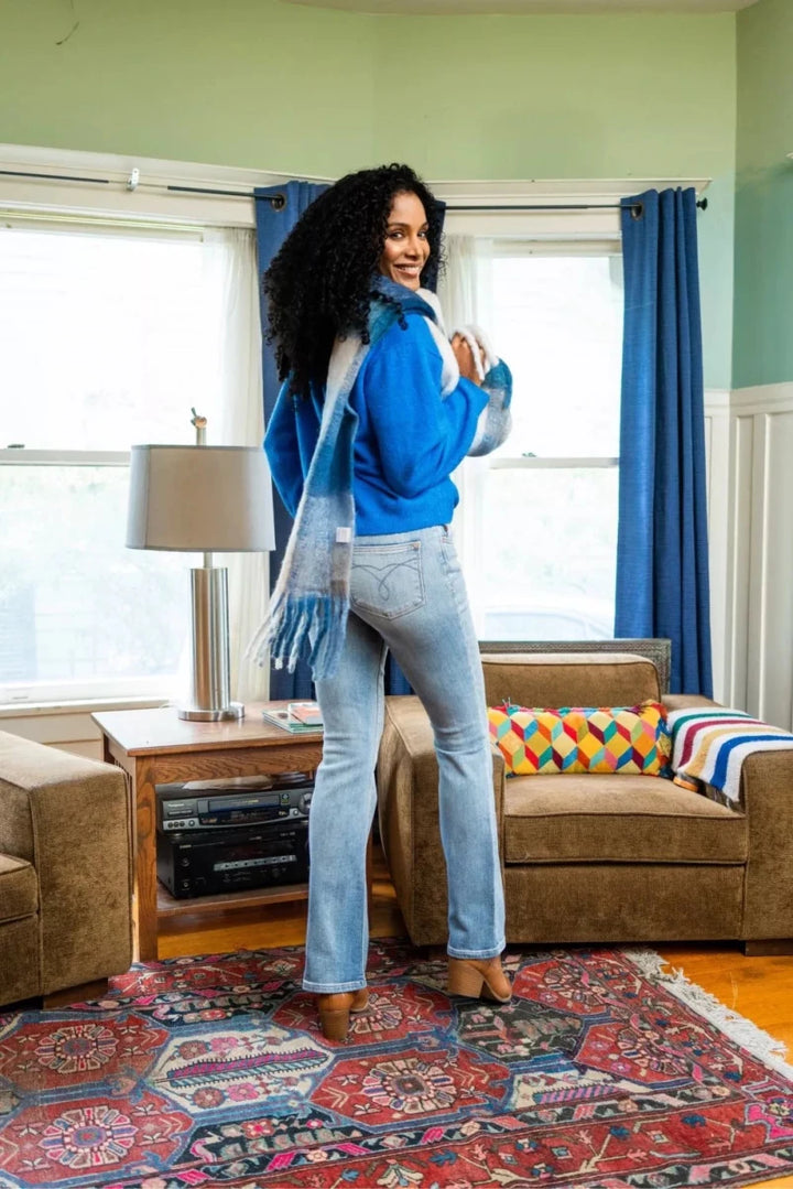 Judy Blue Mid Rise Thermal Bootcut Jeans - AMVIM