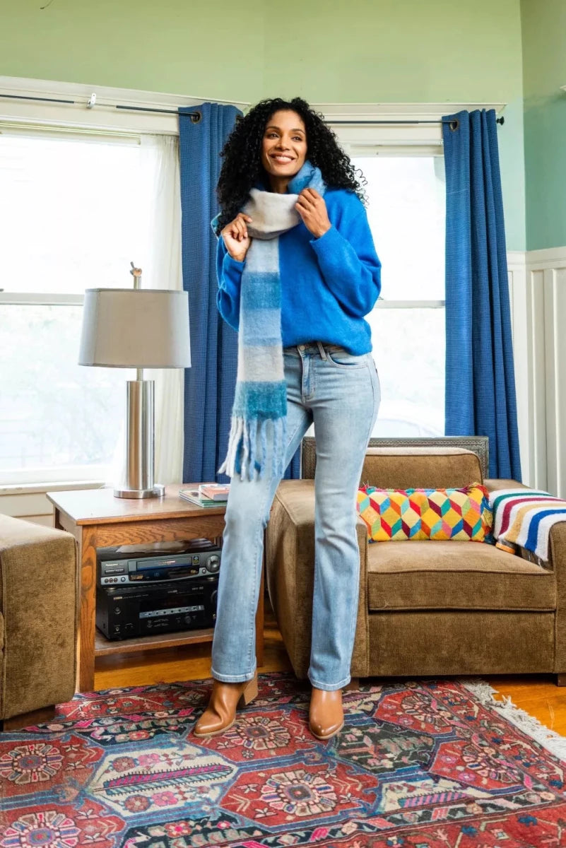 Judy Blue Mid Rise Thermal Bootcut Jeans - AMVIM