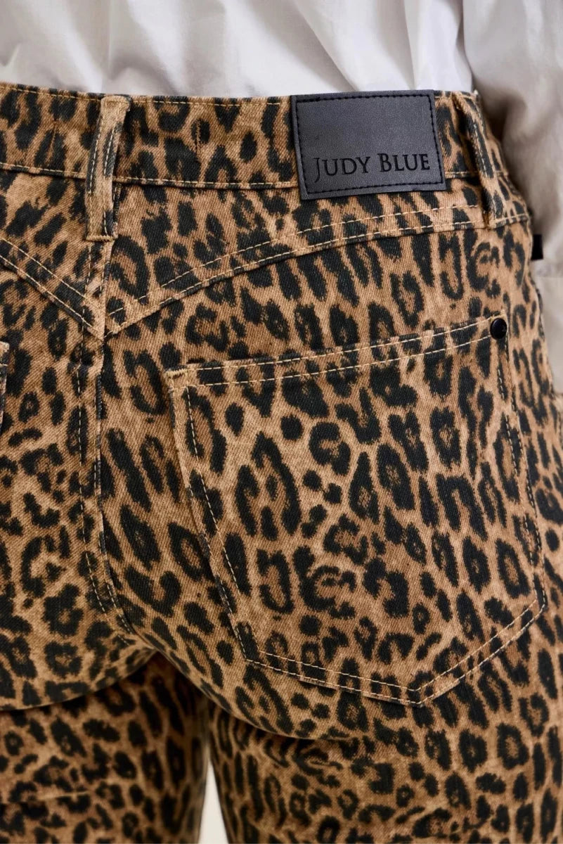 Judy Blue Mr Jaqueline Flare Print Leopard Jeans - AMVIM