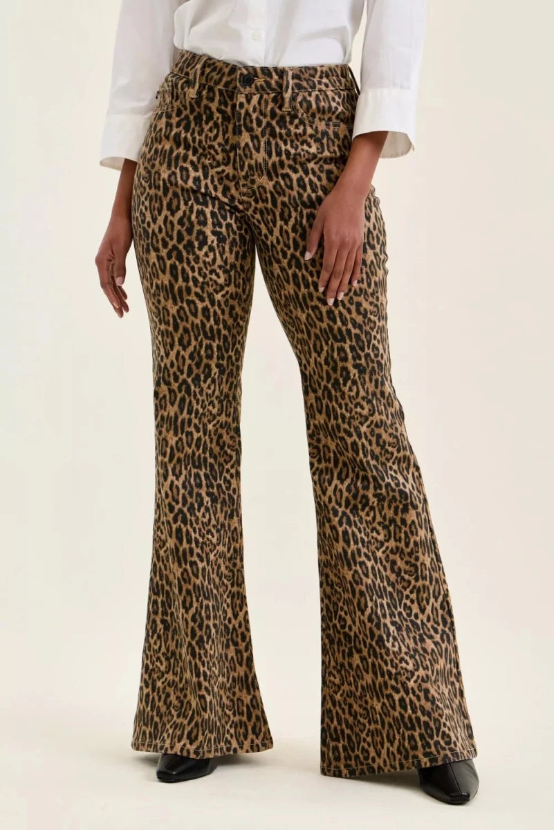 Judy Blue Mr Jaqueline Flare Print Leopard Jeans - AMVIM