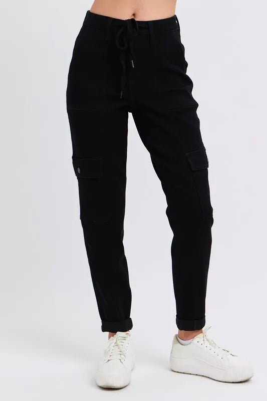 Judy Blue Plus Size High Waist Cargo Cuffed Jogger - AMVIM