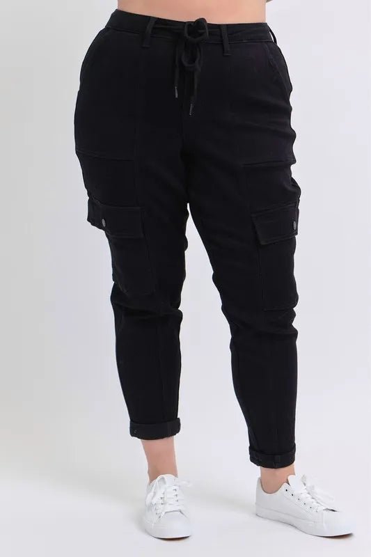 Judy Blue Plus Size High Waist Cargo Cuffed Jogger - AMVIM