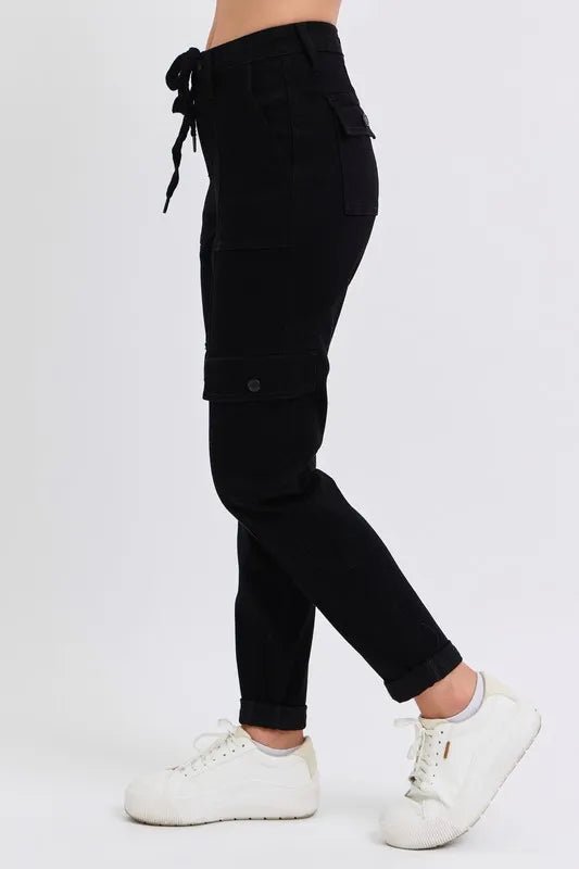Judy Blue Plus Size High Waist Cargo Cuffed Jogger - AMVIM