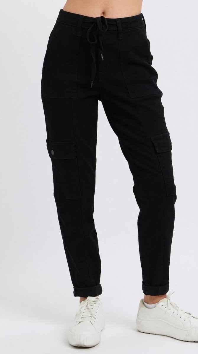 Judy Blue Plus Size High Waist Cargo Cuffed Jogger - AMVIM