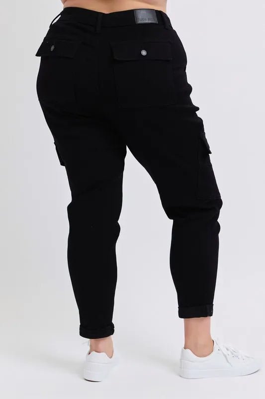 Judy Blue Plus Size High Waist Cargo Cuffed Jogger - AMVIM