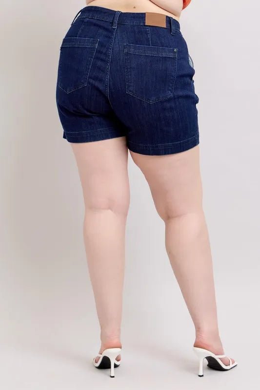 Judy Blue Plus Size High Waist Denim Shorts - AMVIM