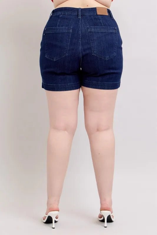 Judy Blue Plus Size High Waist Denim Shorts - AMVIM