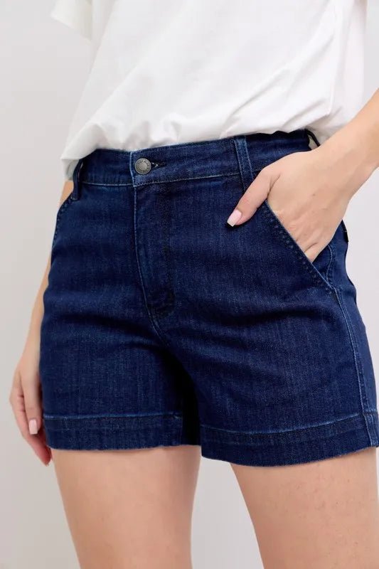 Judy Blue Plus Size High Waist Denim Shorts - AMVIM