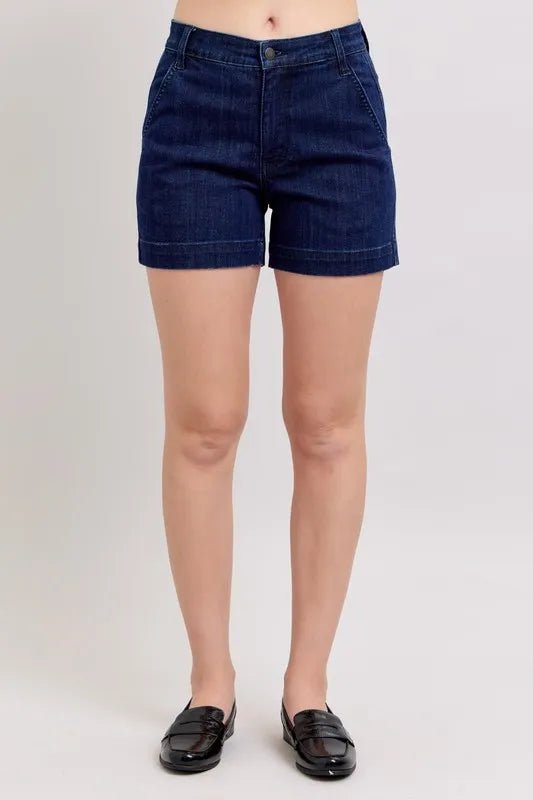 Judy Blue Plus Size High Waist Denim Shorts - AMVIM