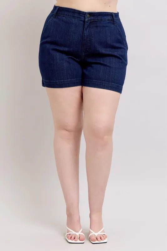Judy Blue Plus Size High Waist Denim Shorts - AMVIM