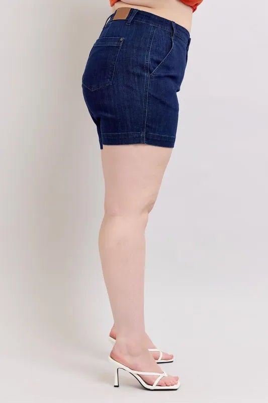 Judy Blue Plus Size High Waist Denim Shorts - AMVIM