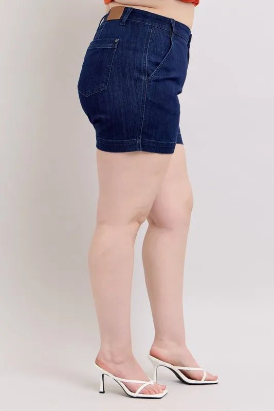Judy Blue Plus Size High Waist Denim Shorts - AMVIM