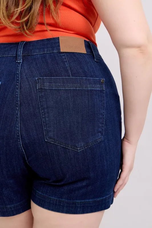 Judy Blue Plus Size High Waist Denim Shorts - AMVIM