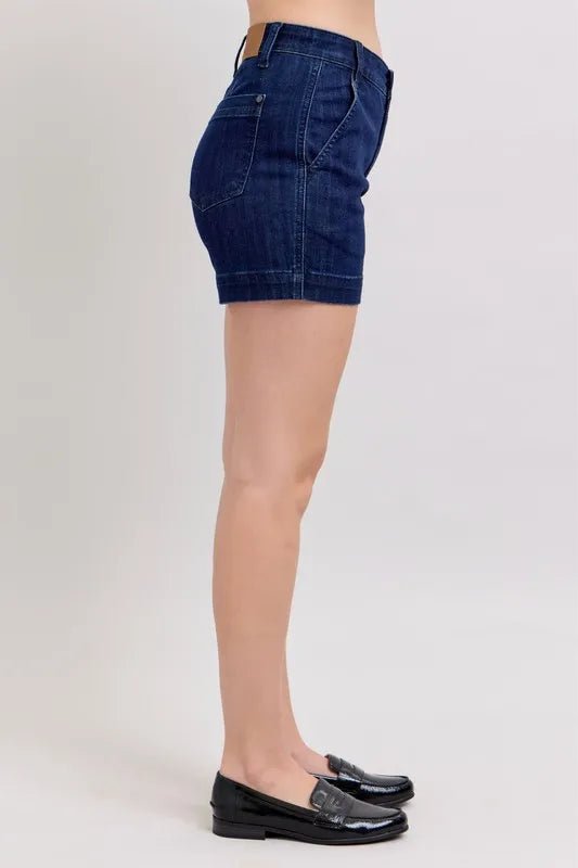 Judy Blue Plus Size High Waist Denim Shorts - AMVIM