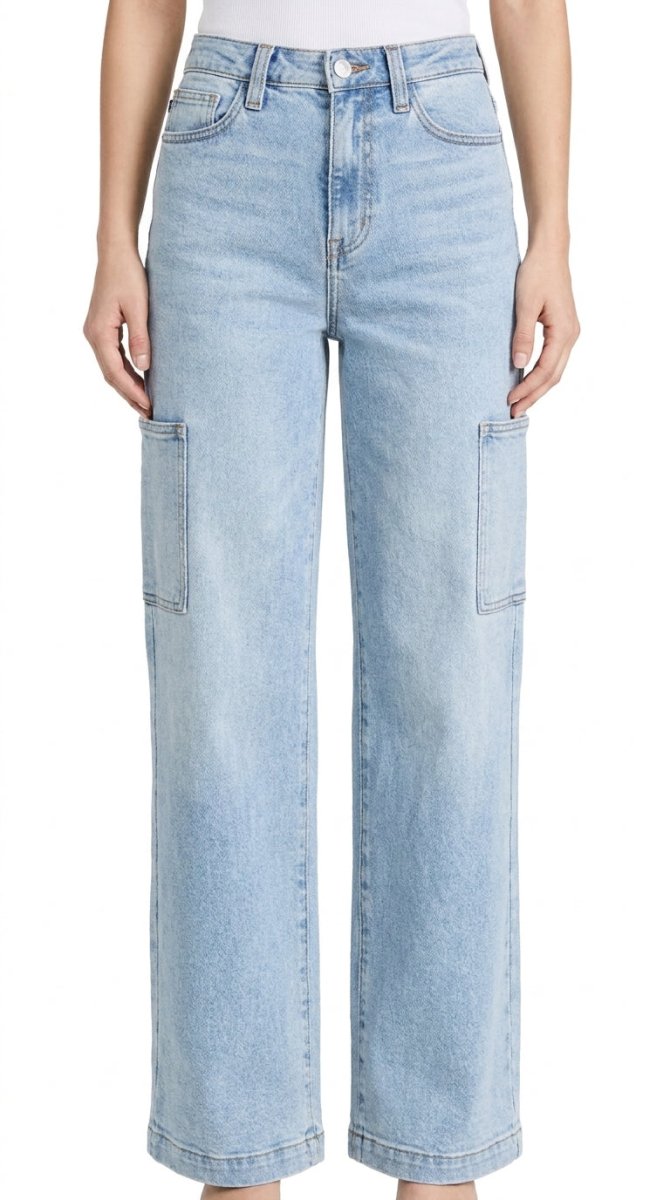 Judy Blue Plus Size High Waist Straight Cargo Jeans - AMVIM
