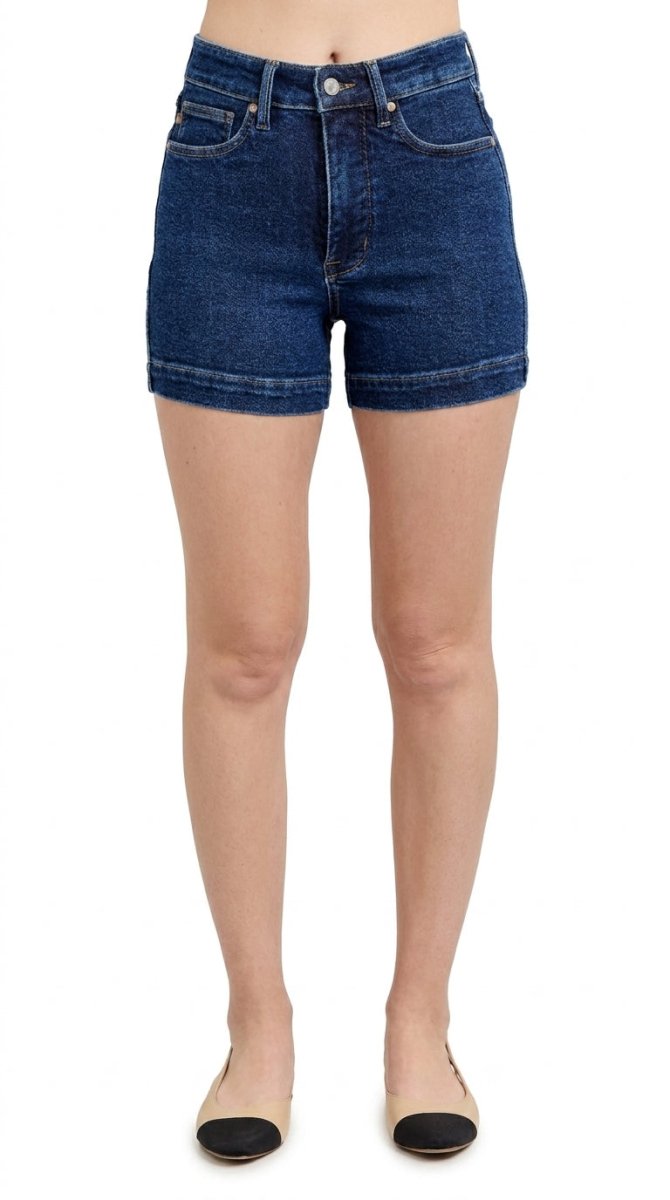 Judy Blue Plus Size High Waist Tummy Control Denim Shorts - AMVIM