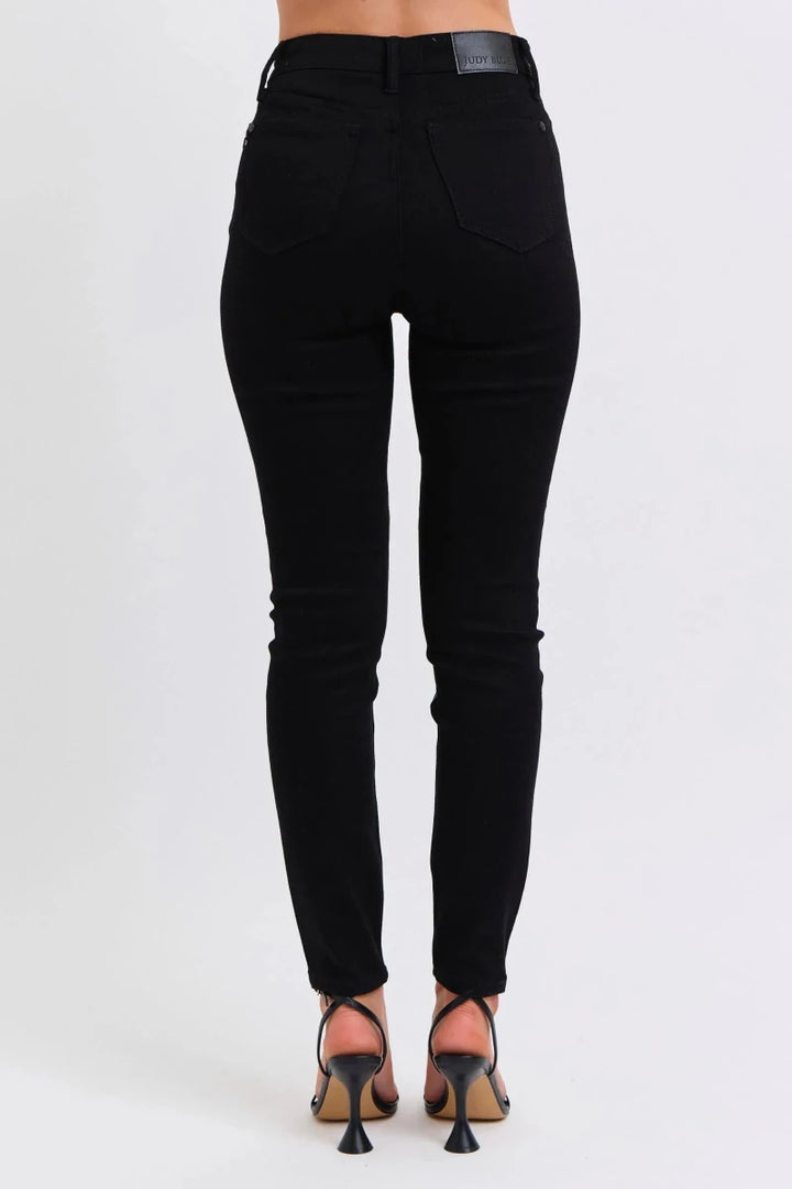 Judy Blue Plus Size High - Waisted Faux Leather Skinny Pants - AMVIM