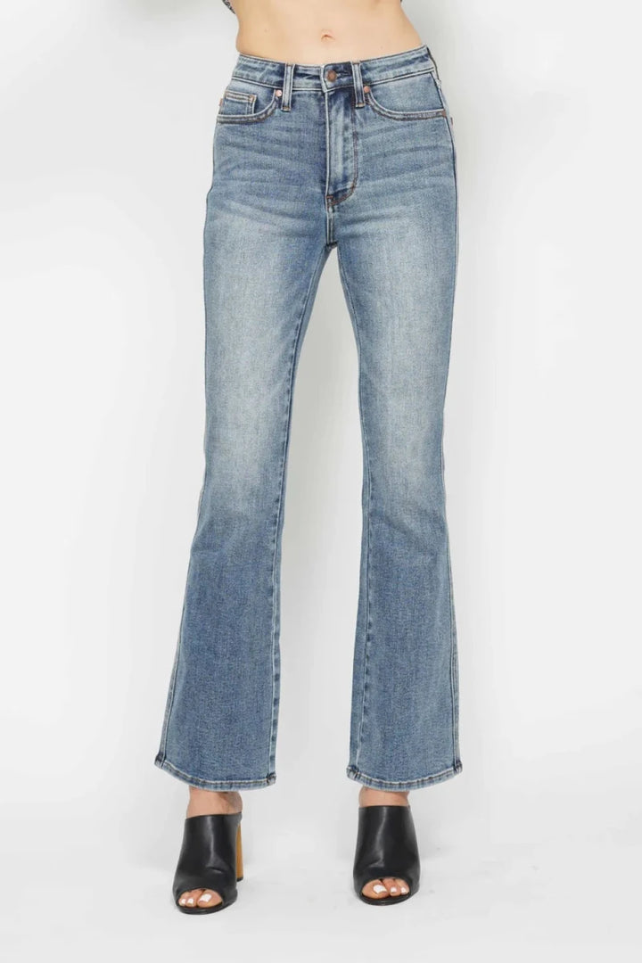 Judy Blue Plus Size Tummy Control Bootcut Jeans - High Waist - AMVIM