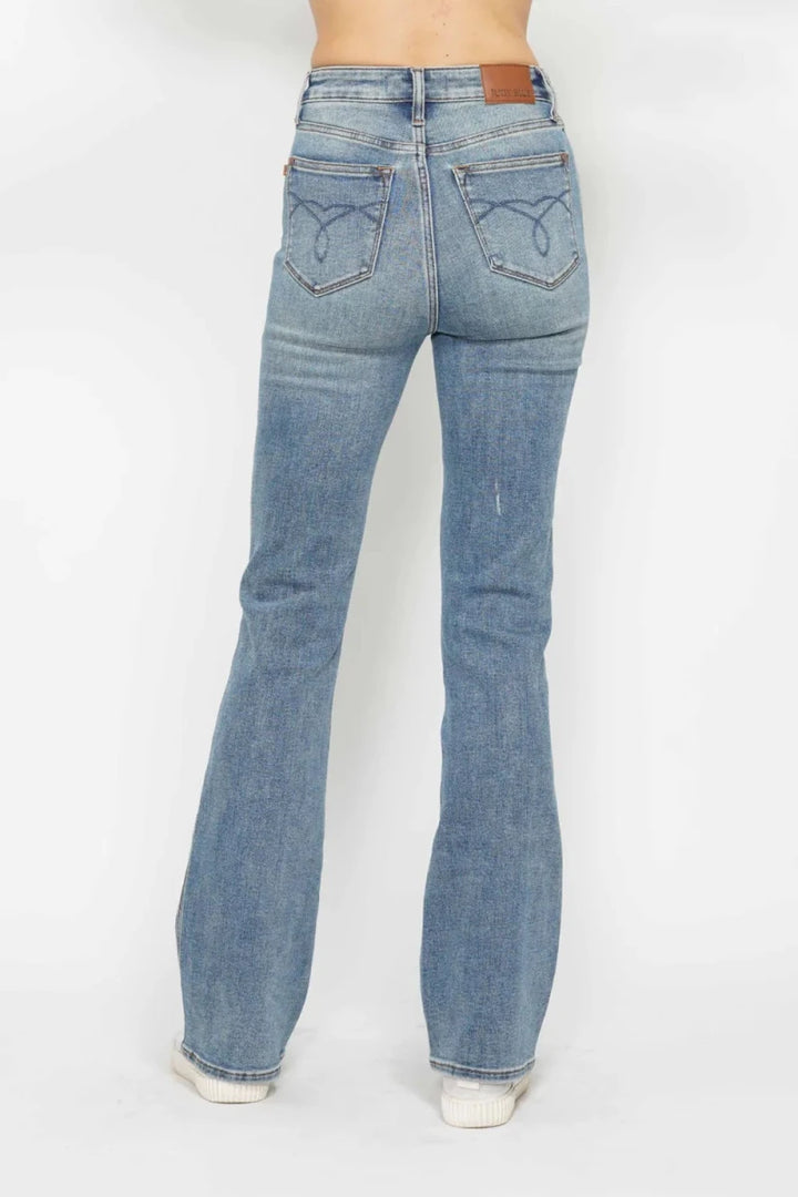Judy Blue Plus Size Tummy Control Bootcut Jeans - High Waist - AMVIM